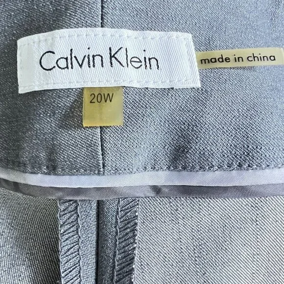 Calvin Klein Women's Gray Dress Pants 20W Straight Leg Polyester Blend - Picture 4 of 7